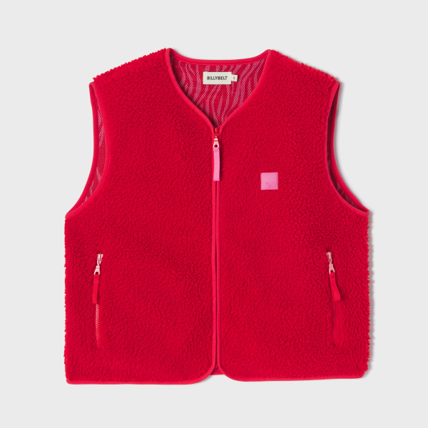 BillyBelt Teddy-Weste "Sherpa-Rot"
